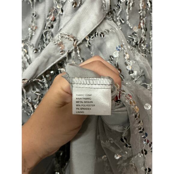 Miss Holly Minx Silver Bodycon Dress Size L - Picture 7 of 7